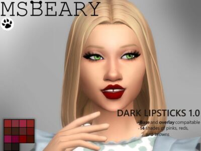 Dark Lipsticks 1.0 By Msbeary Sims 4 CC