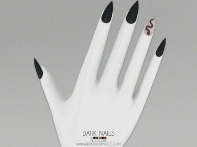 Dark Nails Sims 4 CC