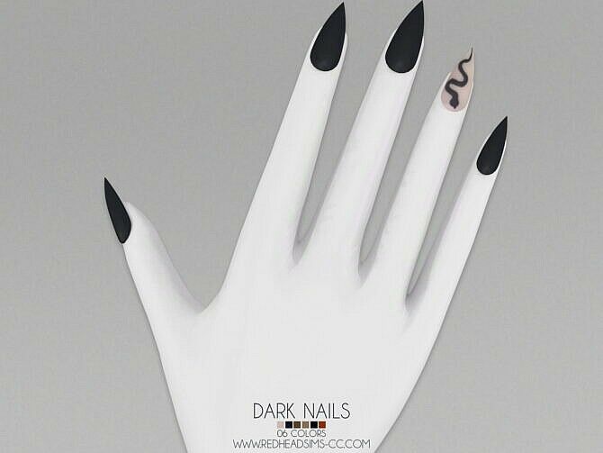 Dark Nails Sims 4 CC