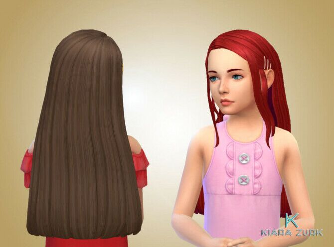 Delia Hairstyle For Girls + Clips Sims 4 CC