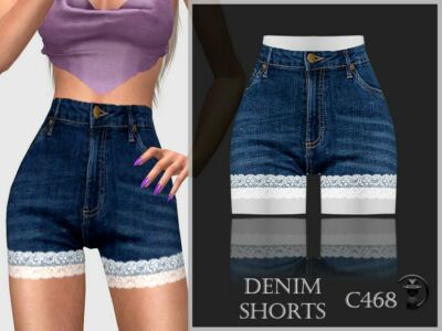 Denim Shorts C468 By Turksimmer Sims 4 CC