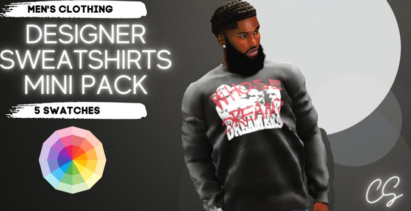 Designer Sweatshirts Mini Pack Sims 4 CC