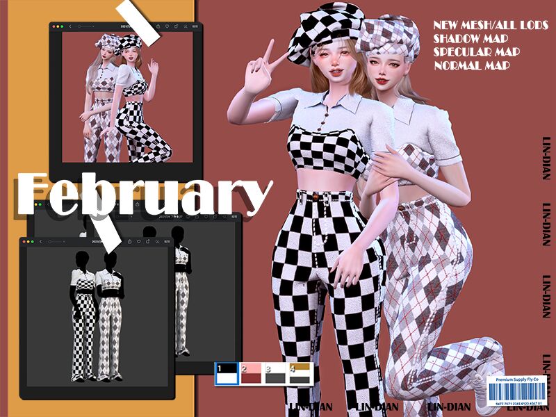 [Dian]February_Suit Sims 4 CC