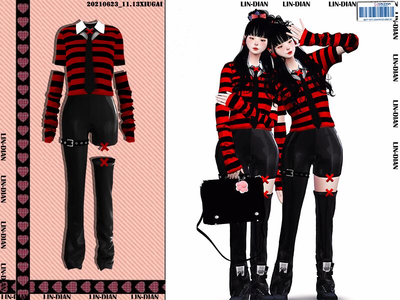 Red And Black Suit Sims 4 CC