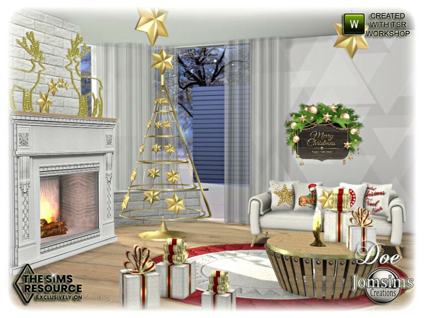 sims 4 cc doe christmas living room by jomsims 5