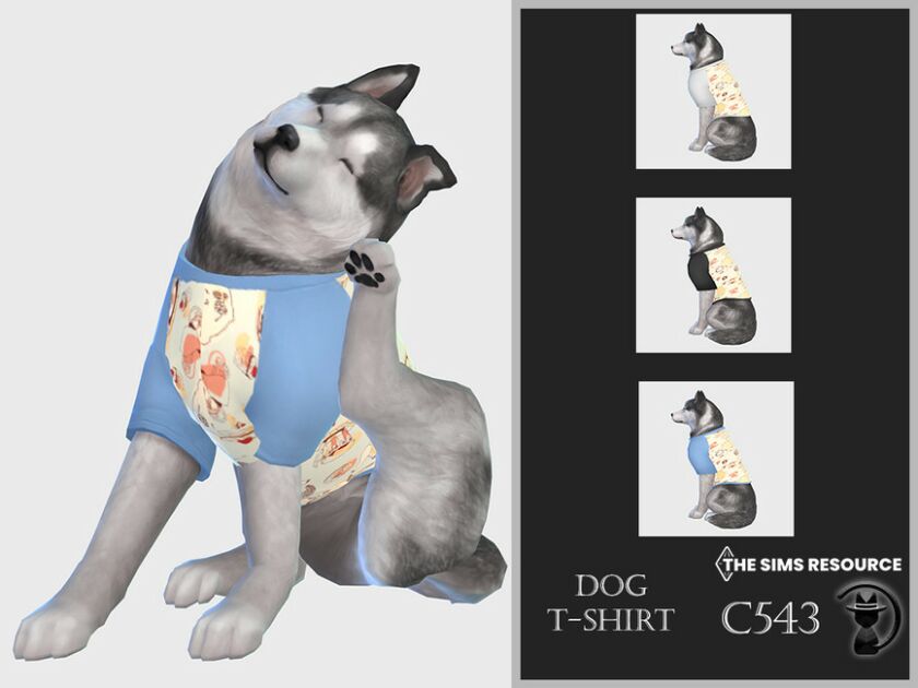 DOG T-Shirt C543 By Turksimmer Sims 4 CC