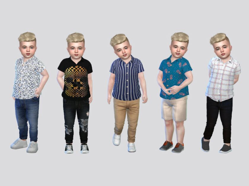 Donix Patterned Shirt Toddler Sims 4 CC