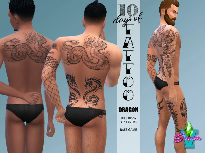 Dragon Tattoos By Simmiev Sims 4 CC