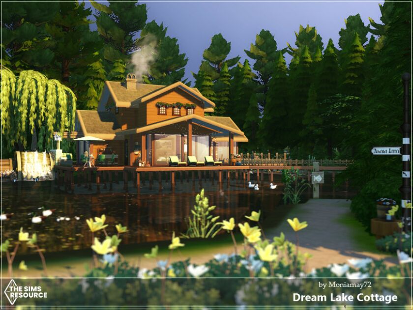 Dreamy Lake Cottage Sims 4 CC