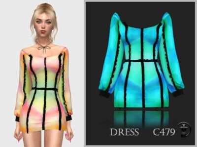 Dress C479 By Turksimmer Sims 4 CC