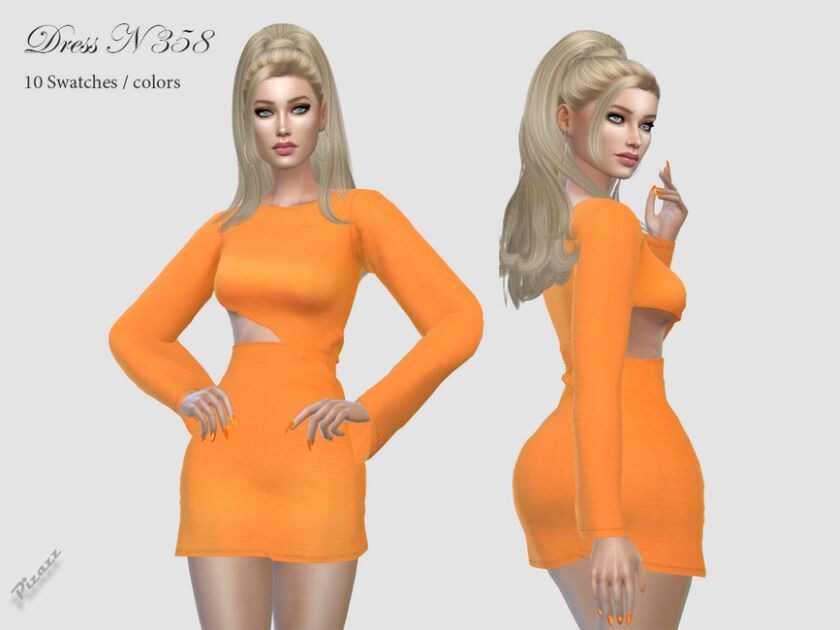 Dress N 358 By Pizazz Sims 4 CC