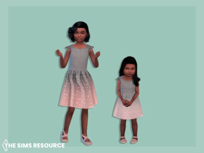 sims 4 cc dress with chiffon and glitter toddler by mysteriousoo 2