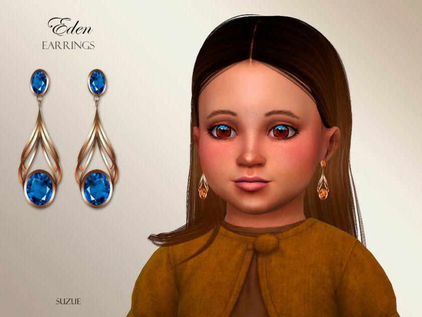 Eden Earrings Toddler By Suzue Sims 4 CC