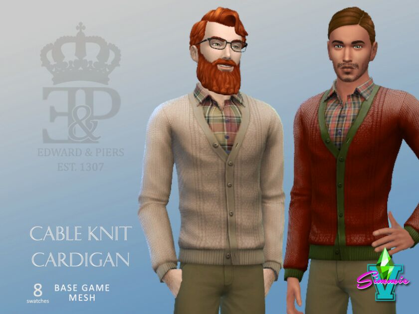 Edward & Piers Country Cardigan By Simmiev Sims 4 CC