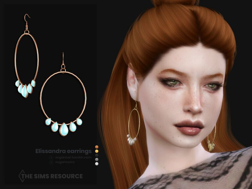 Elissandra Earrings Sims 4 CC