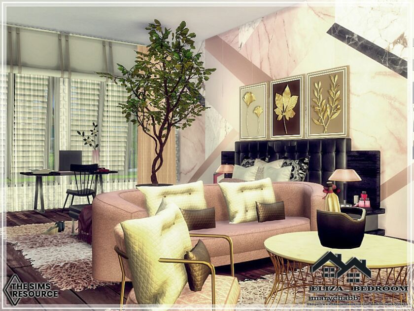 sims 4 cc eliza bedroom by marychabb 3