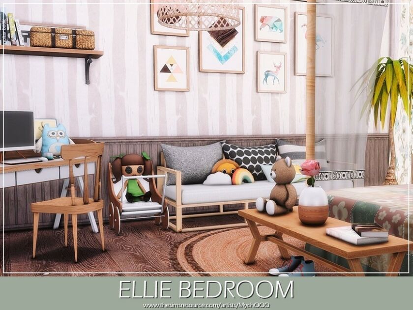 sims 4 cc ellie bedroom by mychqqq 2