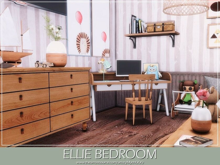 sims 4 cc ellie bedroom by mychqqq 3