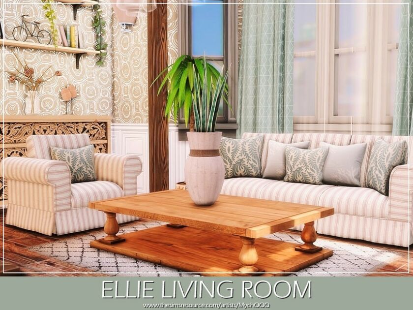 sims 4 cc ellie living room by mychqqq 4