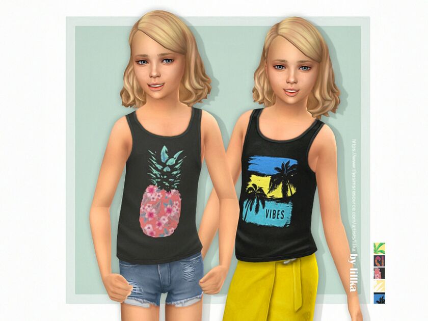 Emma Tank TOP By Lillka Sims 4 CC