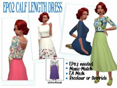 EP02 Calf-Length Dress Sims 4 CC