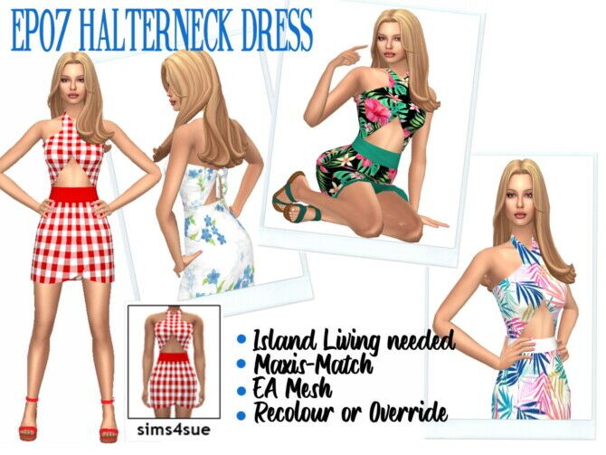 EP07 Halterneck Dress Sims 4 CC