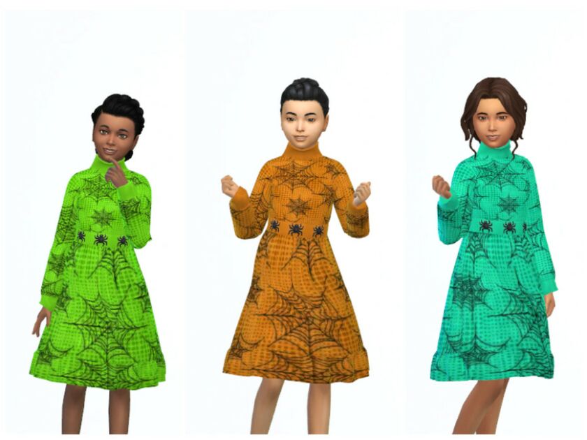 sims 4 cc erinaok girls dress 1010 by erinaok 2