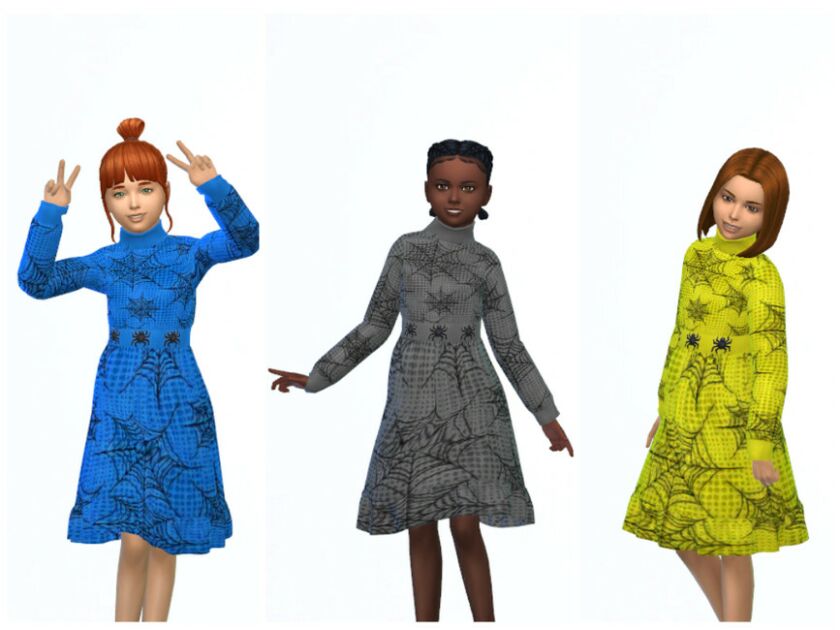 sims 4 cc erinaok girls dress 1010 by erinaok 3