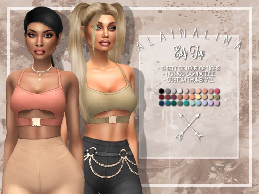 Esty TOP By Alainalina Sims 4 CC