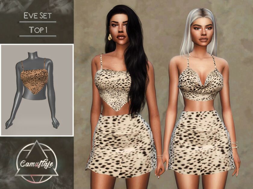 EVE SET – TOP I By Camuflaje Sims 4 CC