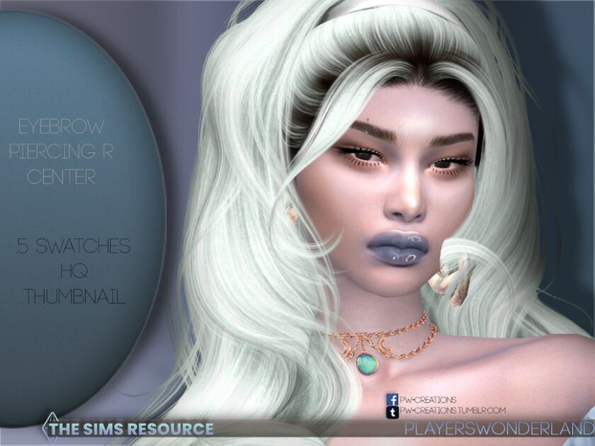 Eyebrow Piercing R Centered By Playerswonderland Sims 4 CC