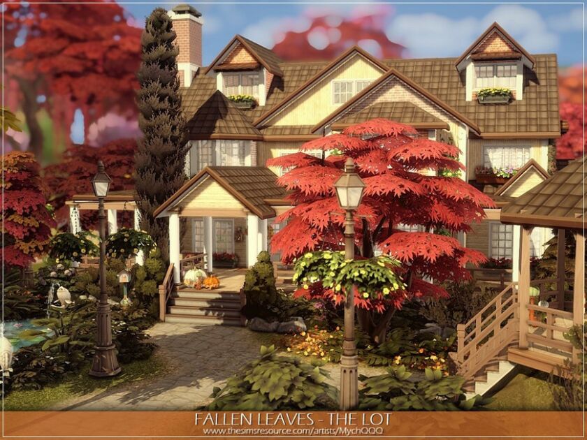 Fallen Leaves – The LOT By Mychqqq Sims 4 CC