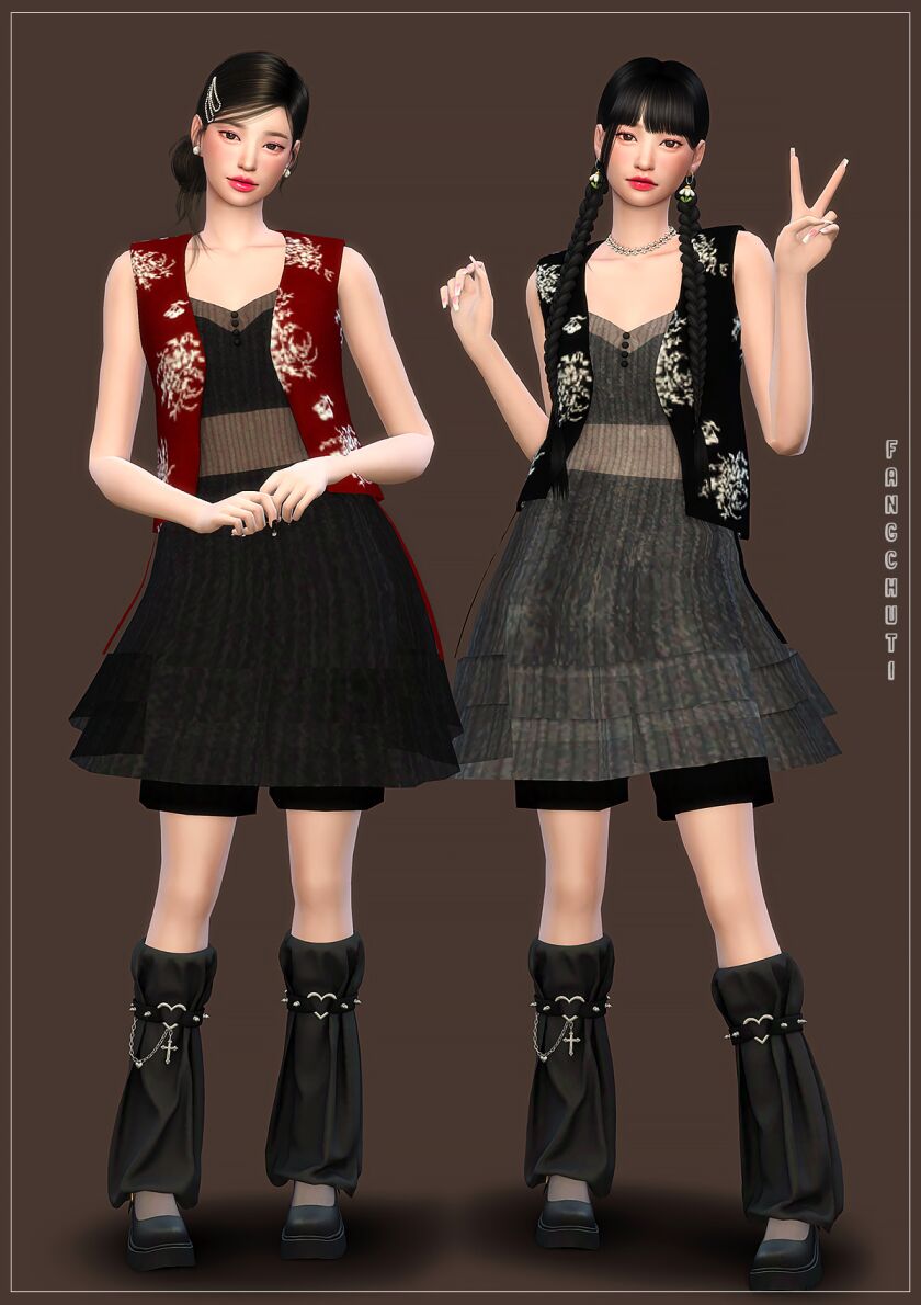 ‘Ls-Heya’ Outfits Sims 4 CC