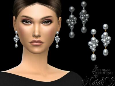 Faux Pearl Statement Drop Earrings By Natalis Sims 4 CC