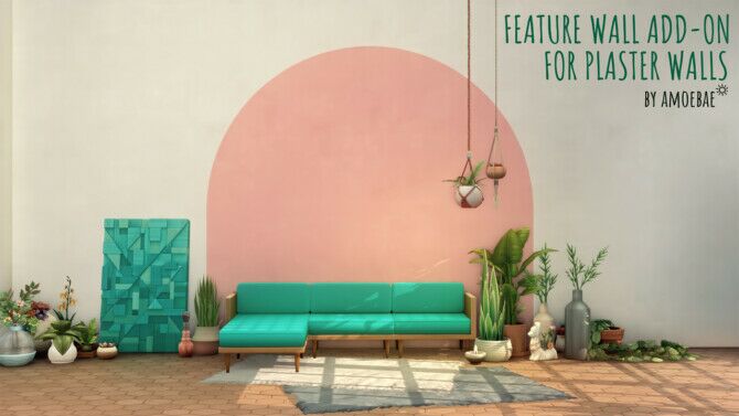 Feature Wall Add-On For Plaster Walls Sims 4 CC