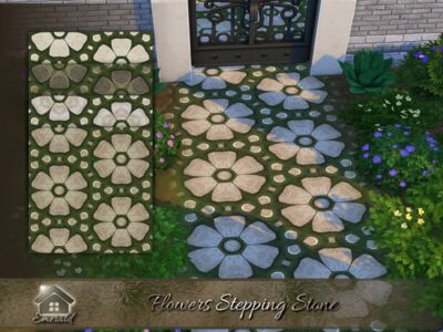 Flowers Stepping Stone By Emerald Sims 4 CC