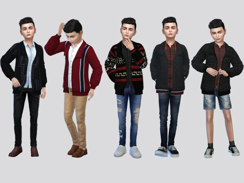 Folklore Cottage Sweater Boys Sims 4 CC