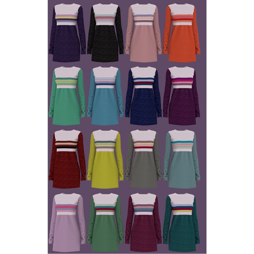 sims 4 cc freepeople colorblock dress by gisheld 2