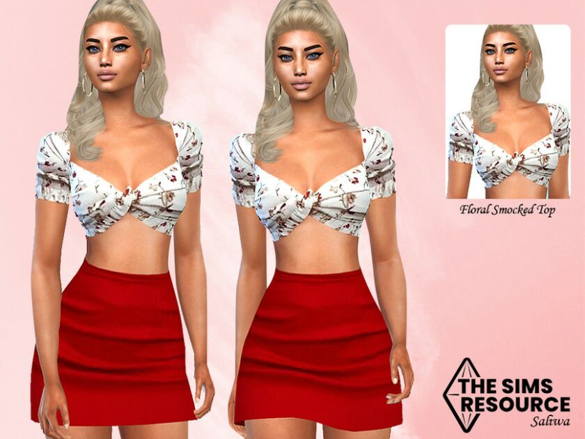 Front Smocked Petite TOP By Saliwa Sims 4 CC