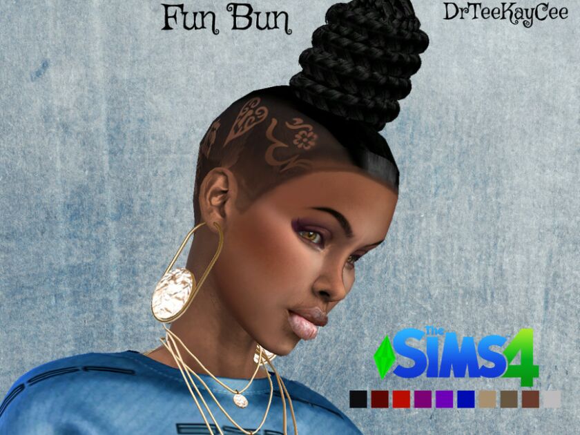 FUN BUN Hairstyle By Drteekaycee Sims 4 CC