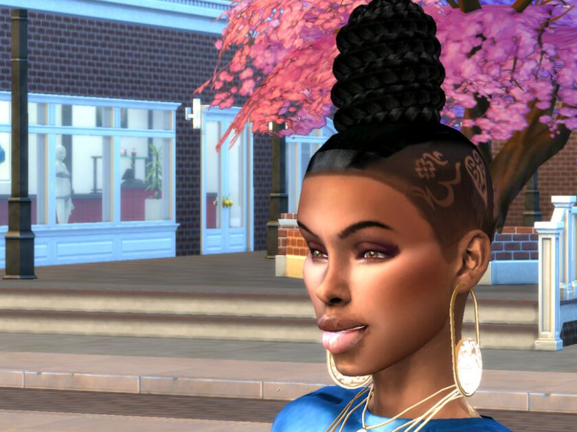 sims 4 cc fun bun hairstyle by drteekaycee 3