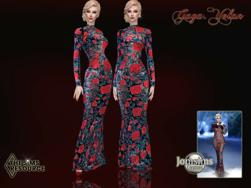 Gaga Yolan Dress By Jomsims Sims 4 CC