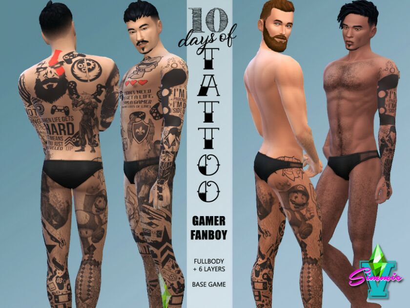 Gamer Tattoo By Simmiev Sims 4 CC