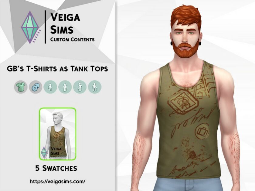 GBS T-Shirts AS Tank Tops Sims 4 CC