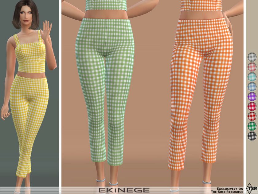 Gingham Pants By Ekinege Sims 4 CC