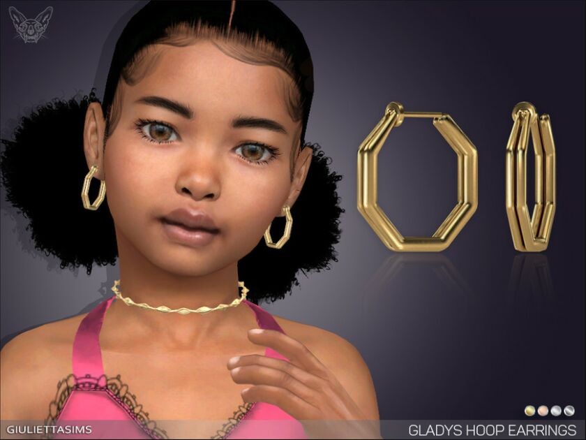 Gladys Hoop Earrings For Kids Sims 4 CC