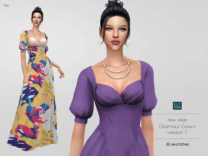 Glamour Gown V1 Sims 4 CC