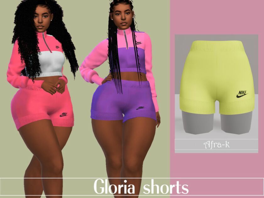 Gloria Track Shorts By Akaysims Sims 4 CC