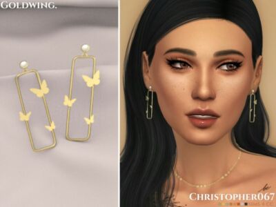 Goldwing Earrings / Christopher067 Sims 4 CC