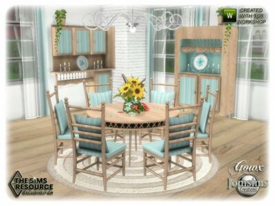 Gowx Dining Room By Jomsims Sims 4 CC